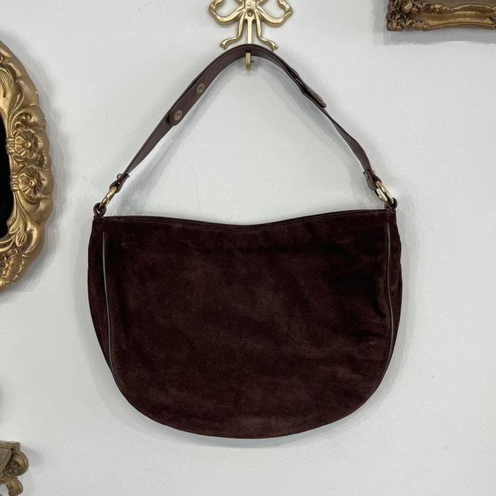 Vintage Brown Genuine Leather Hobo Shoulder Bag Minimal Classic Purse